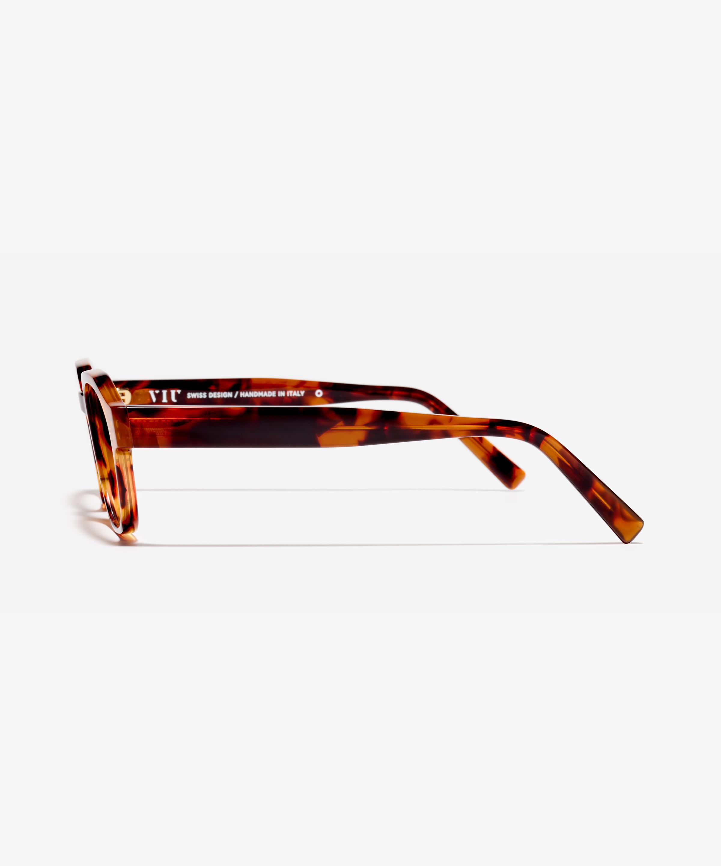 Seite-Bild der Brille The Authentic in Farbe Wood Havana und Größe Mittel