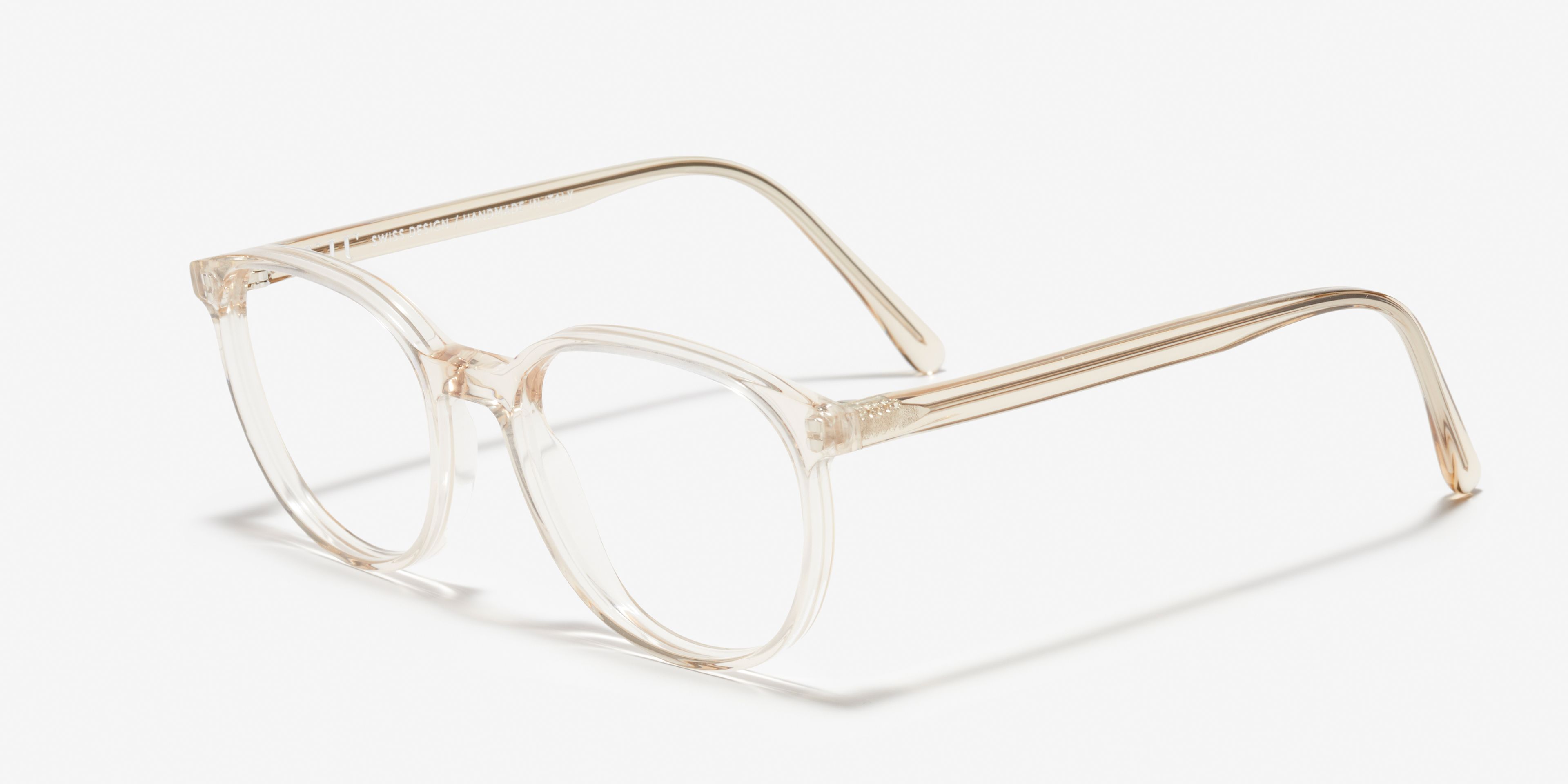 Schräg-Bild der Brille The Academic in Farbe Ice Transparent und Größe Schmal