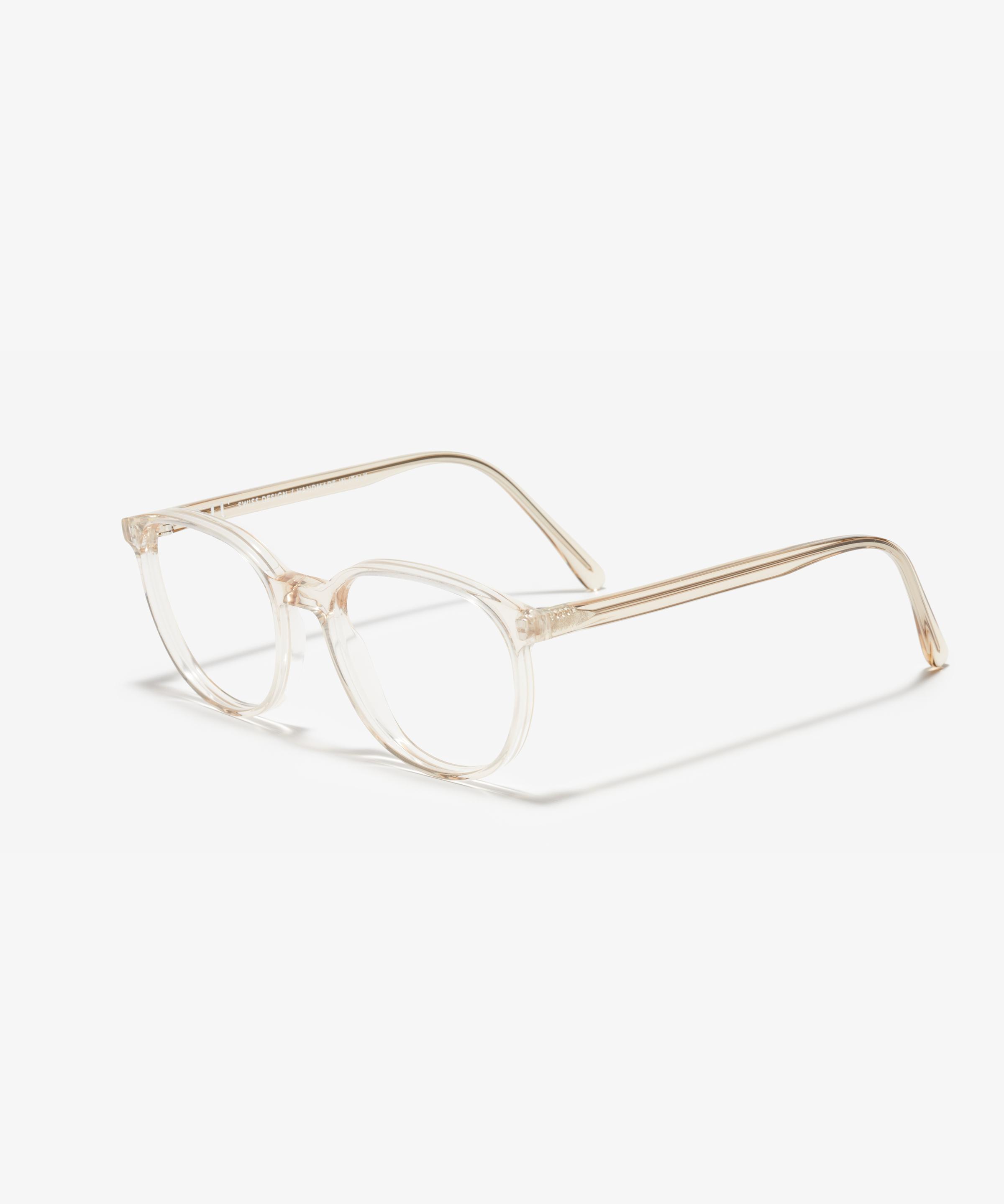 Schräg-Bild der Brille The Academic in Farbe Ice Transparent und Größe Schmal