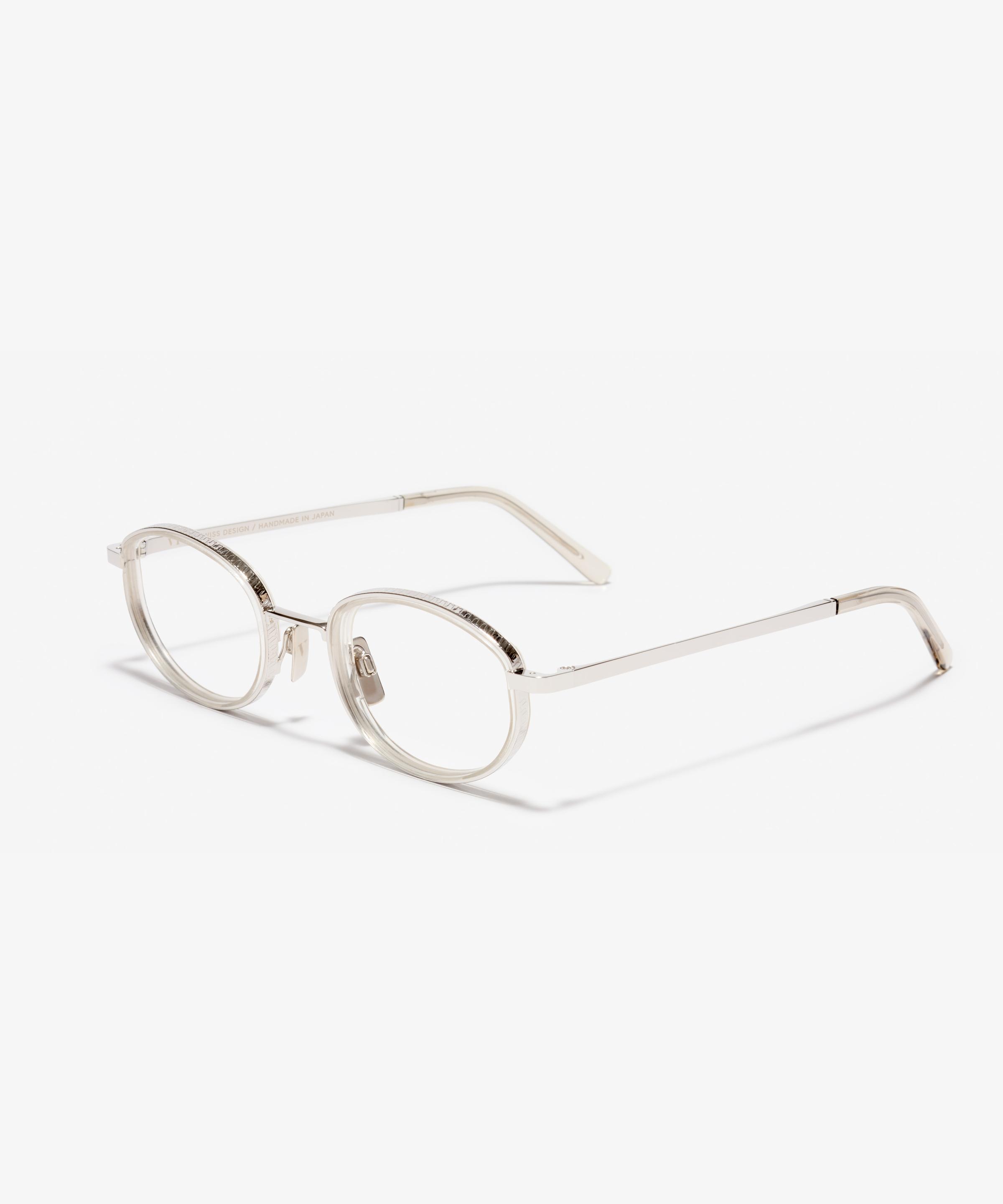 Schräg-Bild der Brille The Icon Ace in Farbe Silver und Grösse Mittel