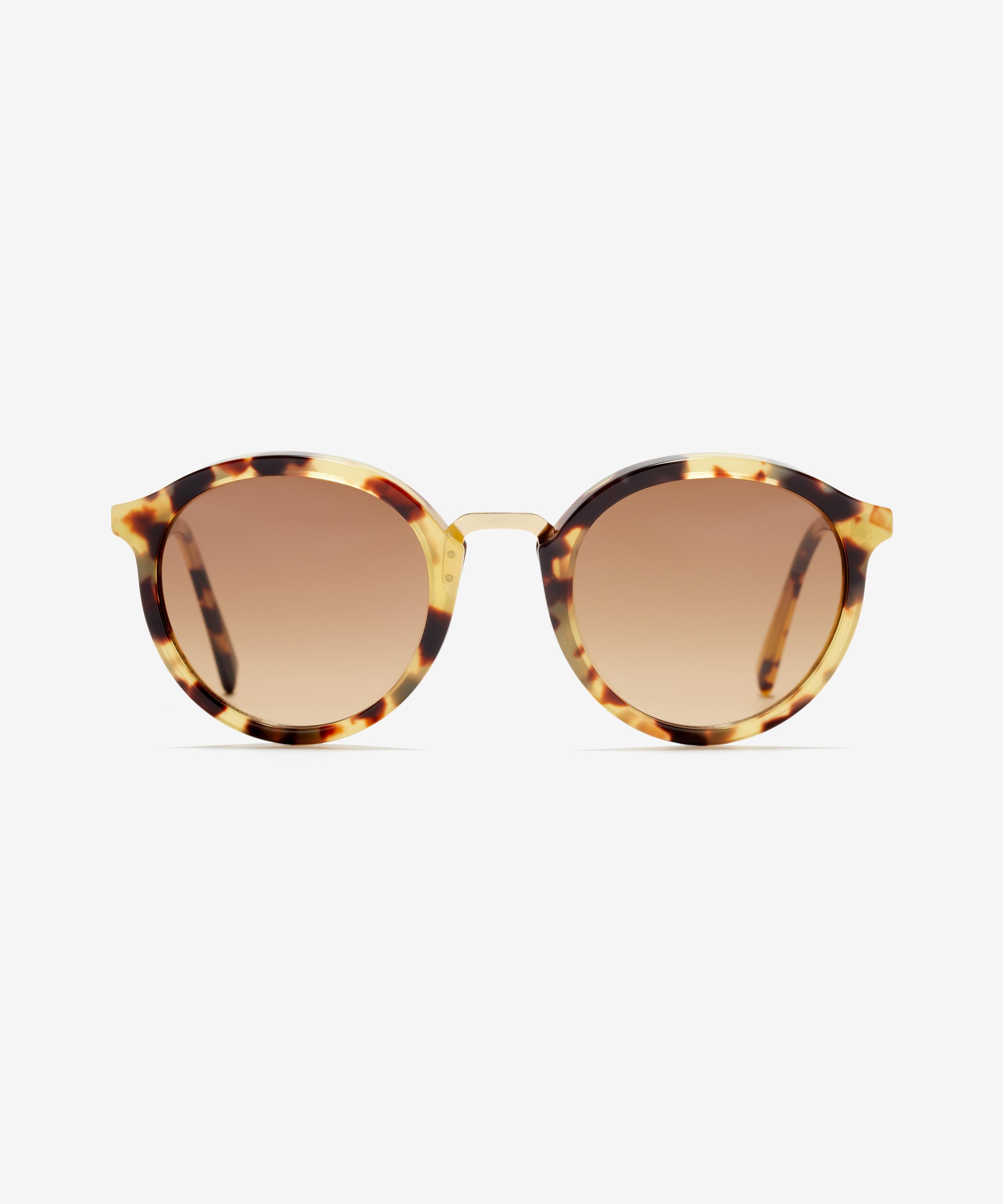 Front image of the sunglasses The Author in colour Gold Tortoise and size Medium