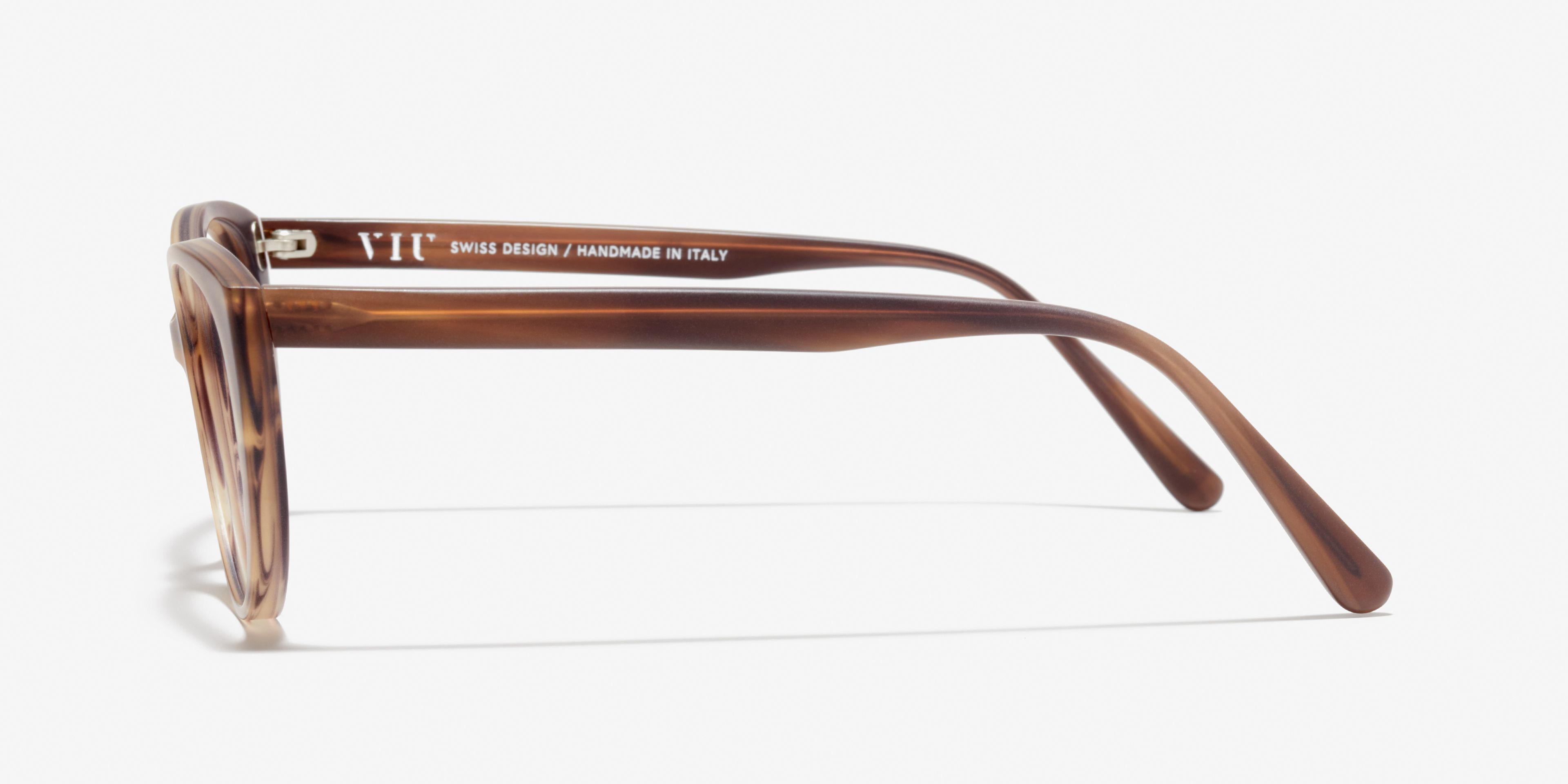 Seite-Bild der Brille The Cheerful in Farbe Horn Brown und Grösse Schmal