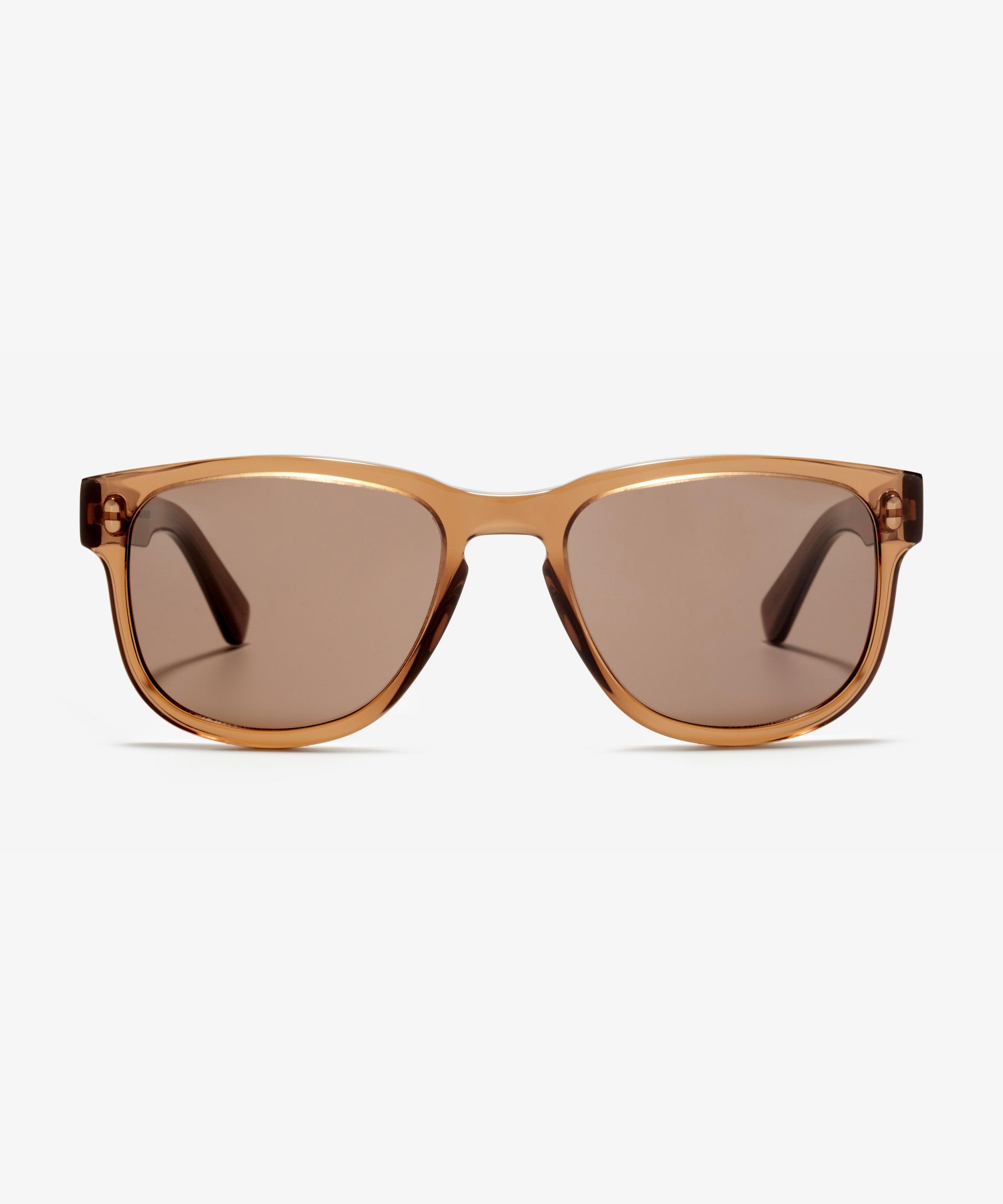 Front image of the sunglasses The Persuasive in colour Rust and size Wide