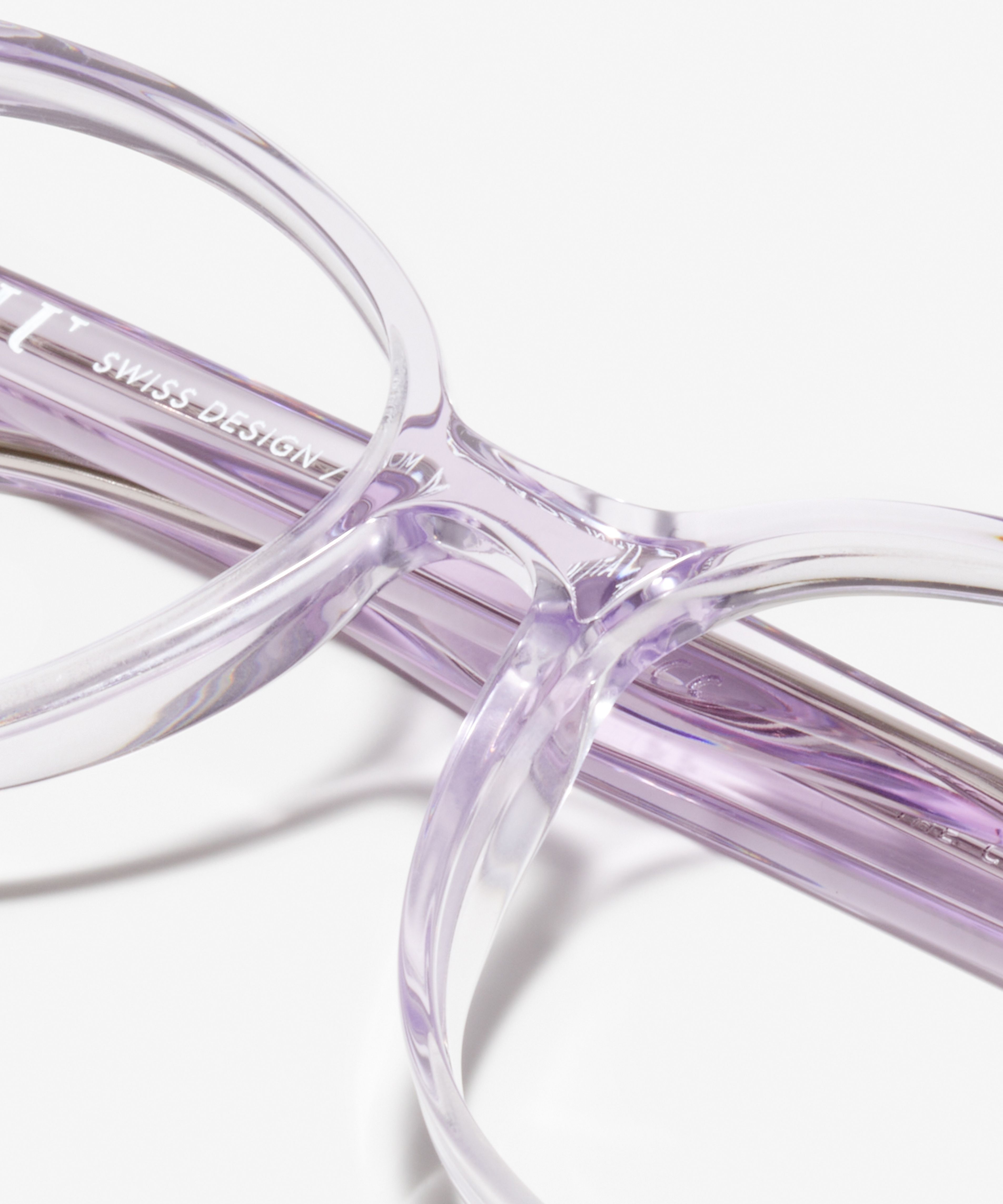 Detail-Bild der Brille The Cheerful in Farbe Lilac und Grösse Schmal