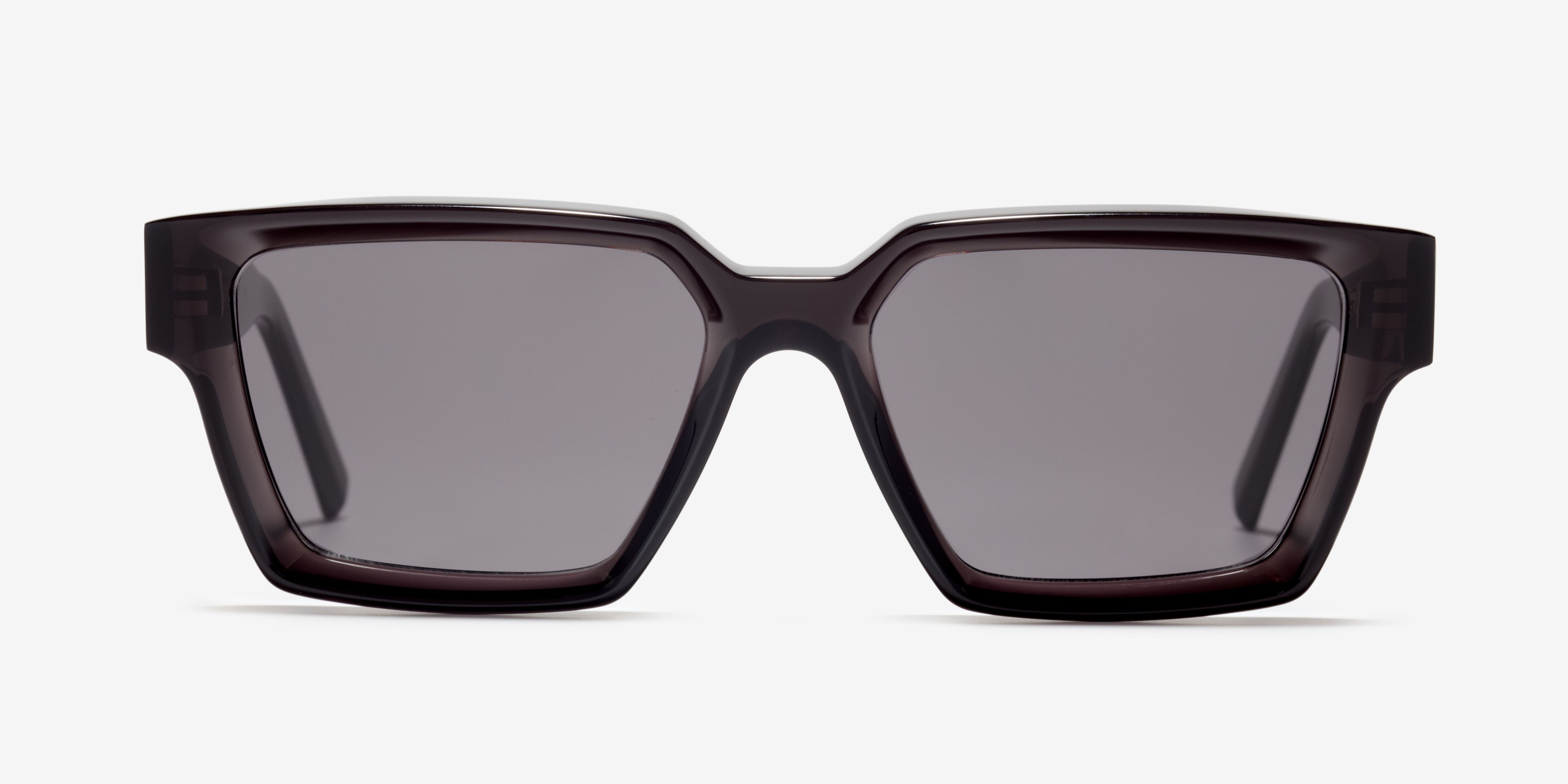 Front image of the sunglasses The Savage in colour Black Transparent and size Wide