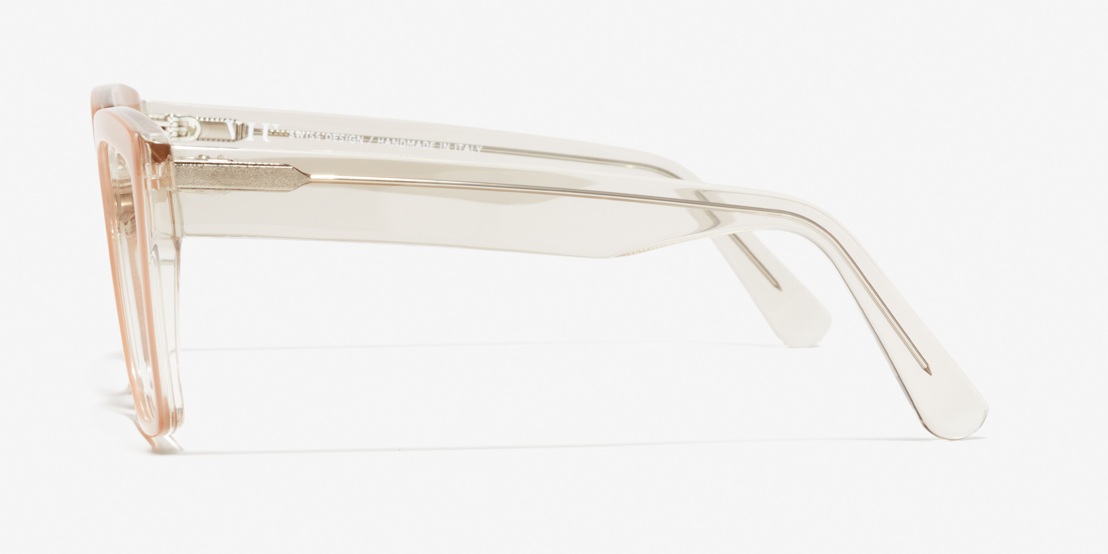 Side image of the frame The Royal II in colour Nude / Transparent and size Wide