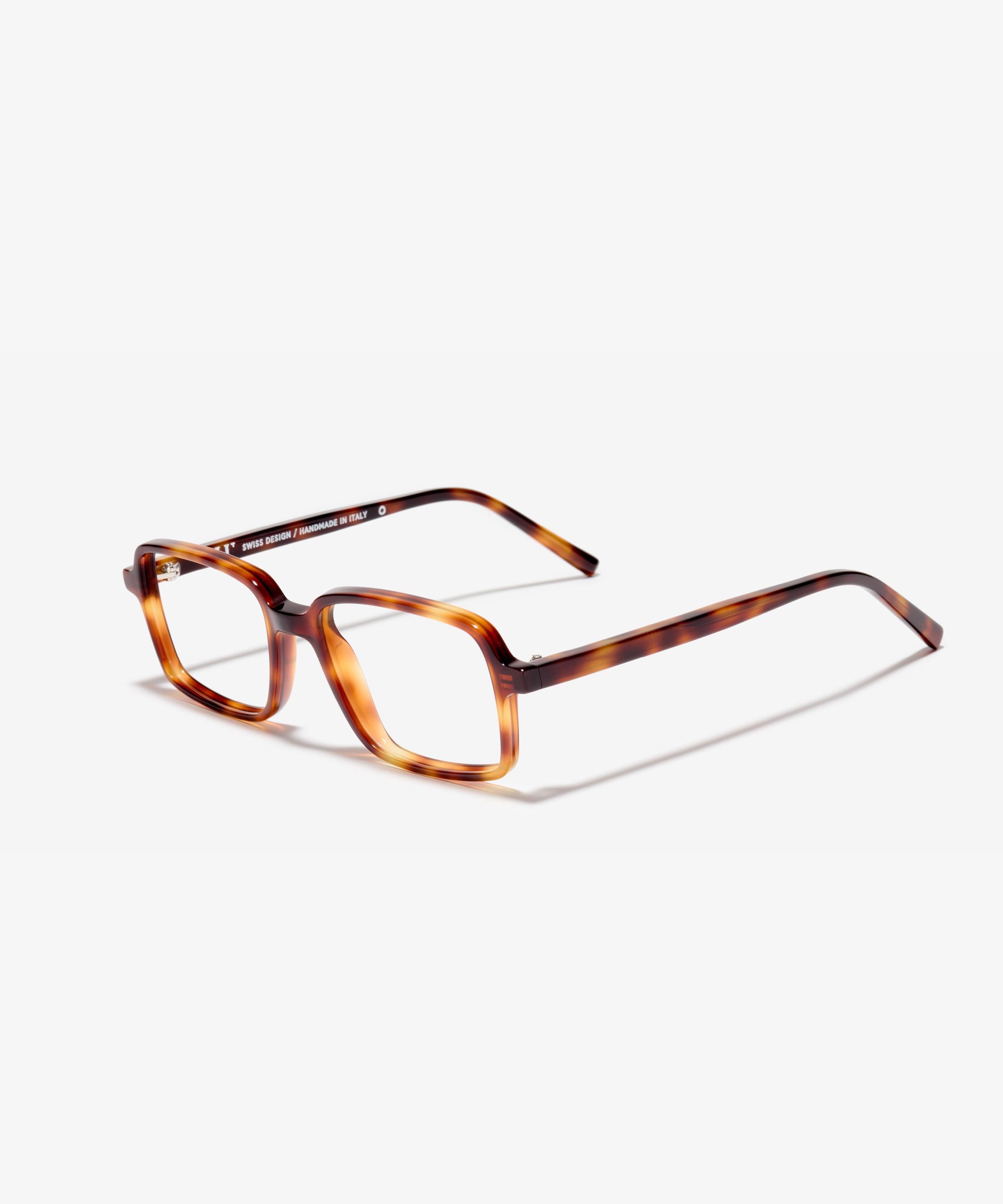 Schräg-Bild der Brille The Resolute in Farbe Oak Havana und Größe Schmal