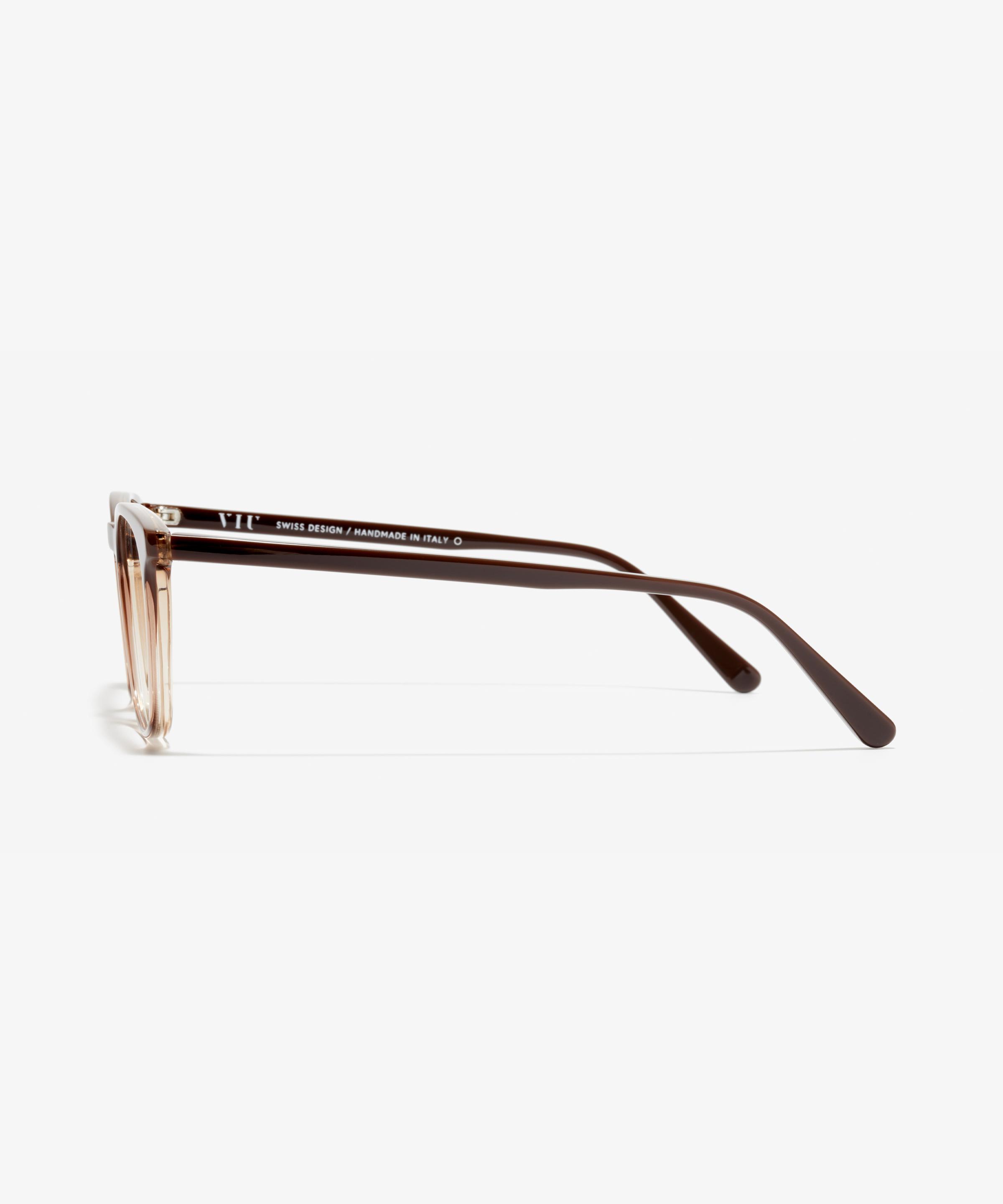 Seite-Bild der Brille The Formal in Farbe Dark Rum und Größe Mittel