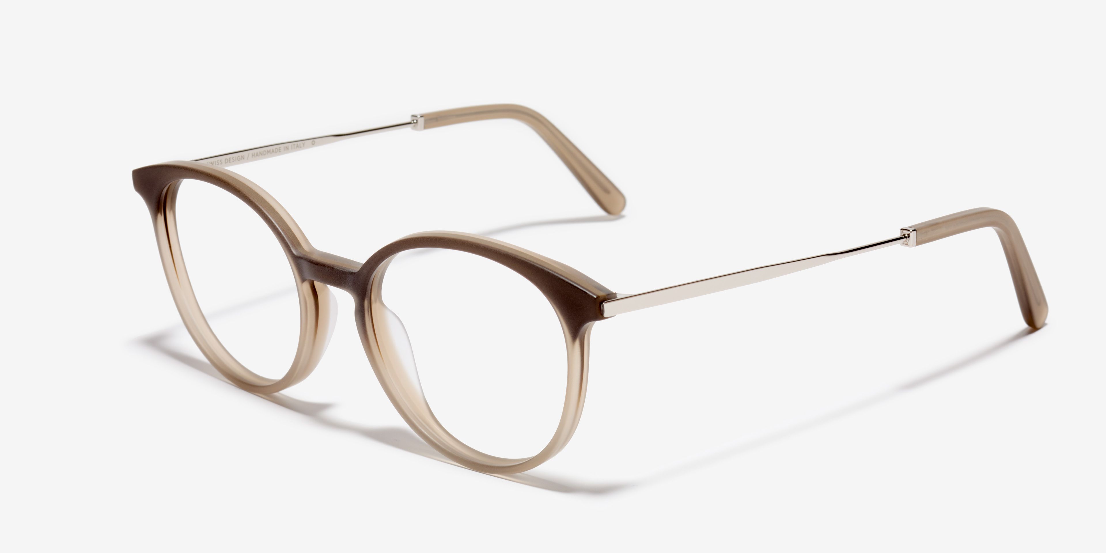 Schräg-Bild der Brille The Academic in Farbe Ash Brown und Größe Schmal