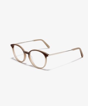 Schräg-Bild der Brille The Academic in Farbe Ash Brown und Größe Schmal