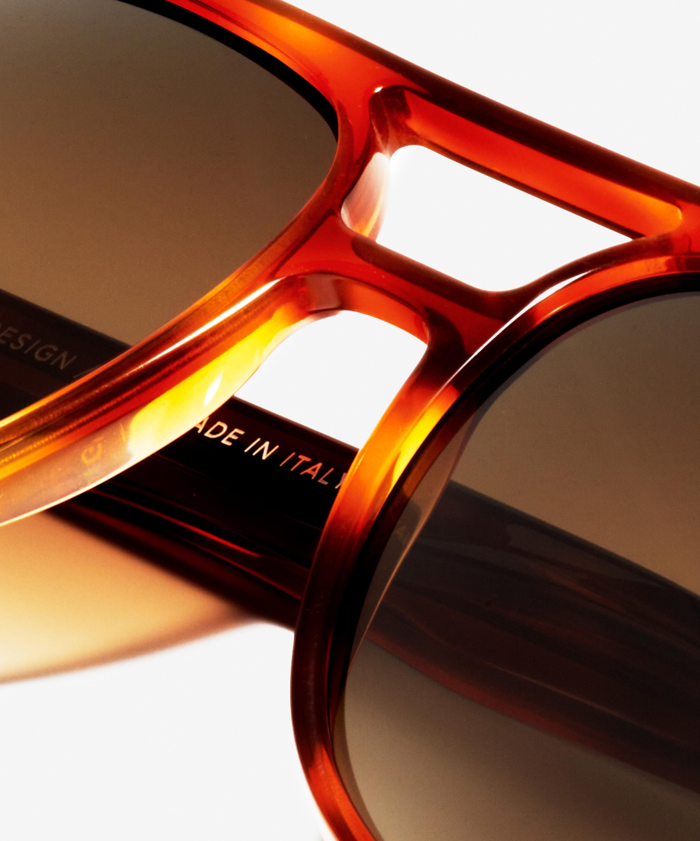 Detail-Bild der Sonnenbrille The Alpha in Farbe Light Havana und Grösse Breit