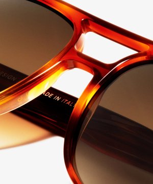 Image Détail de la paire de lunettes de soleil The Alpha en couleur Light Havana et taille Large