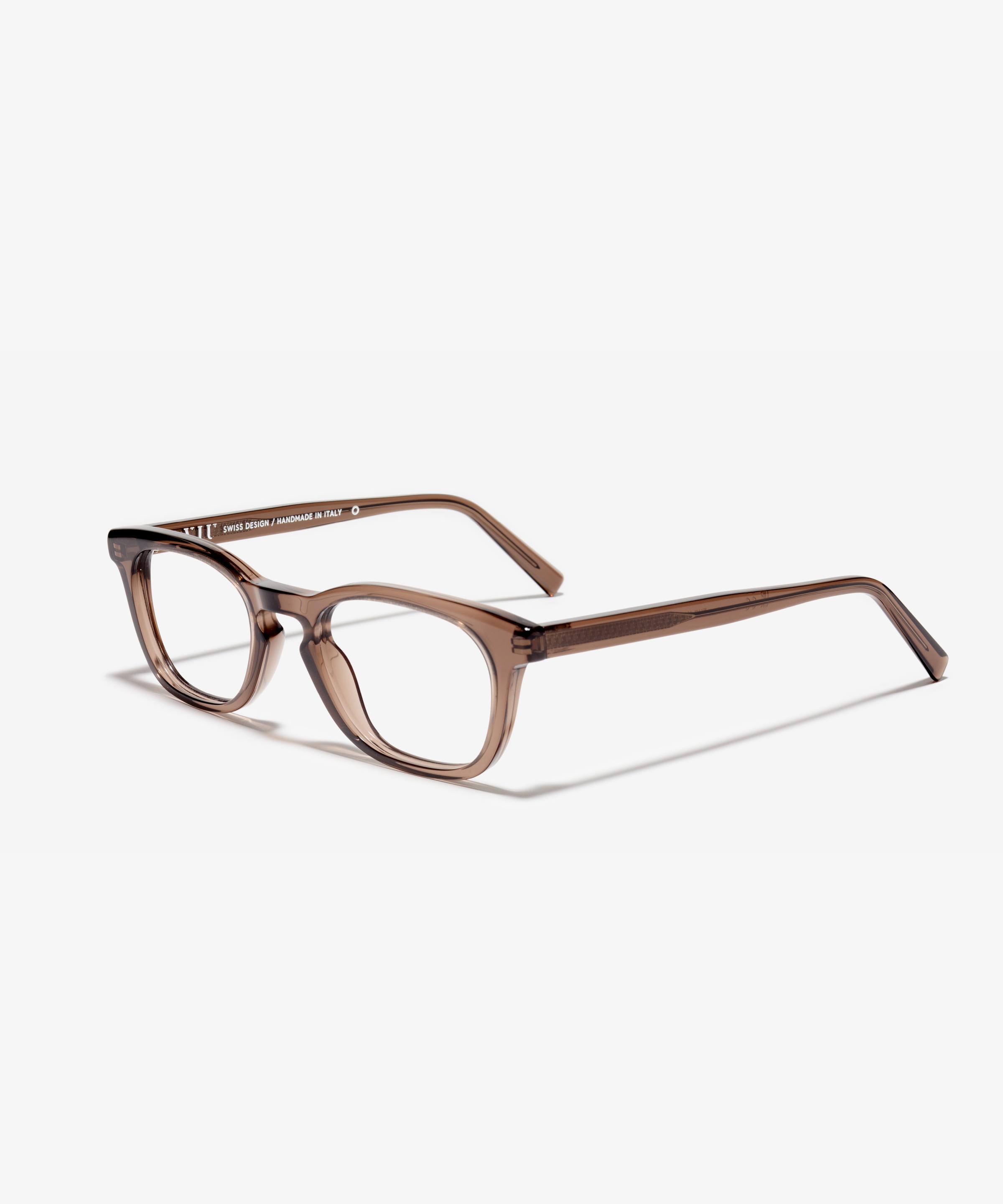 Schräg-Bild der Brille The Insight in Farbe Brown Transparent und Grösse Mittel