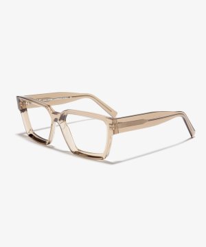 Image Angle de la monture The Savage en couleur Stone Grey Transparent et taille Large